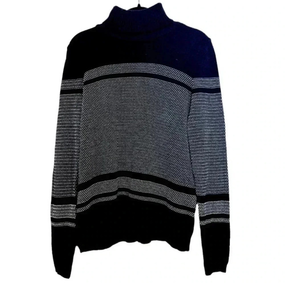 Karen Scott Turtleneck Sweater Black Gray Long Sleeve Sweater Women Size Small - Picture 1 of 14